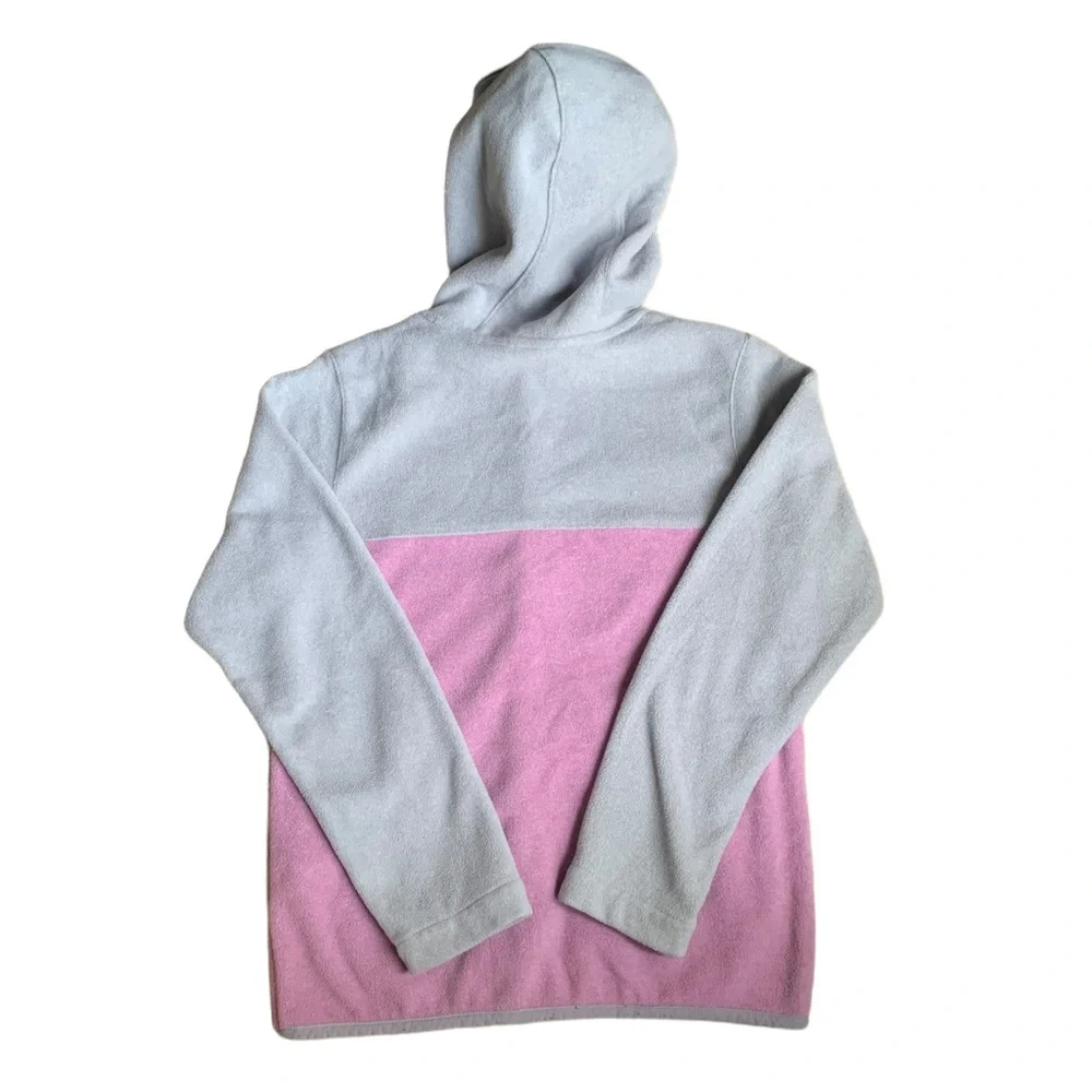Columbia Size Medium Girls Pink Gray Full Zip Side Pockets Hoodie Fleece Jacket - Picture 2 of 4